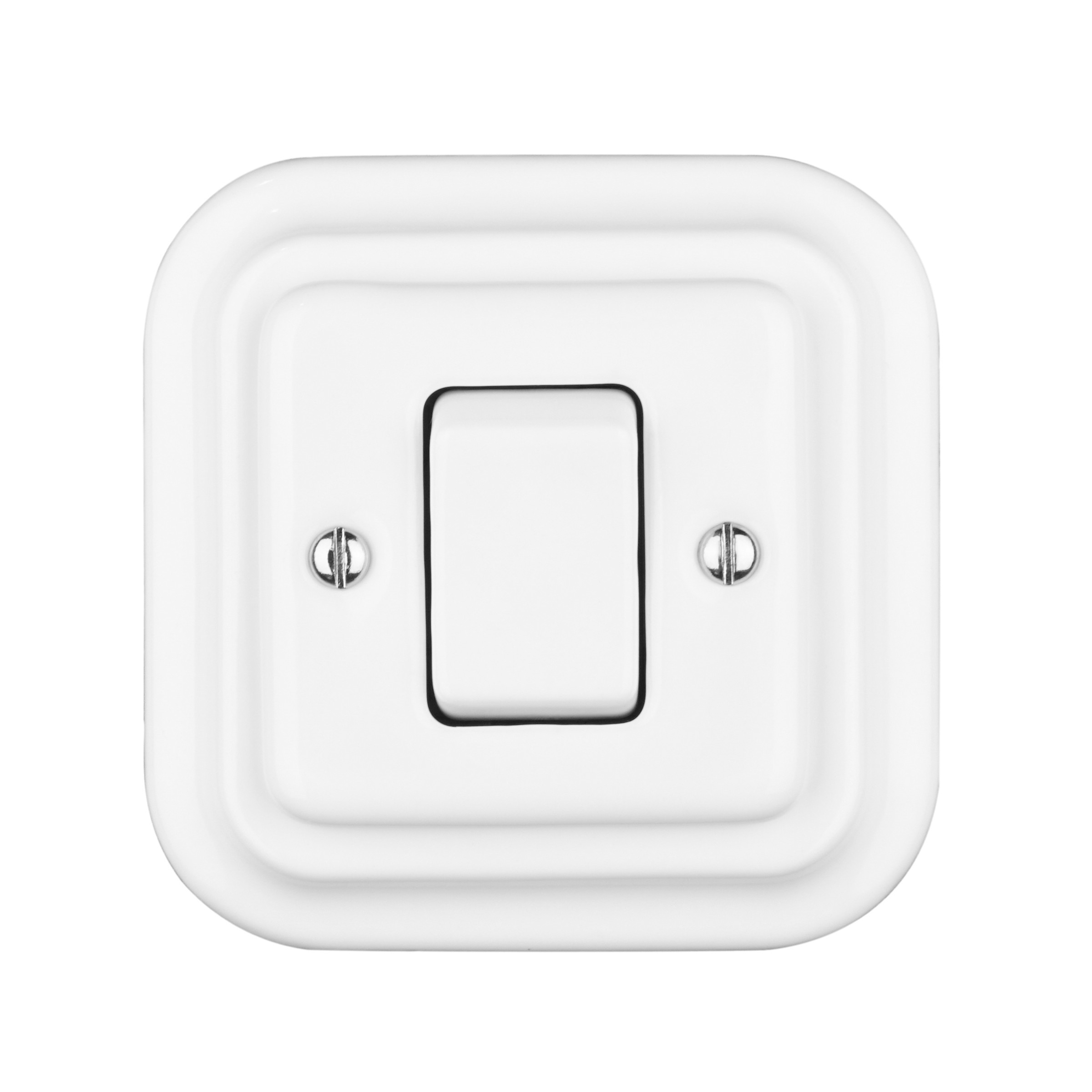 Interruptor de pared eléctrico de botones grandes cuadrados de porcelana empotrados