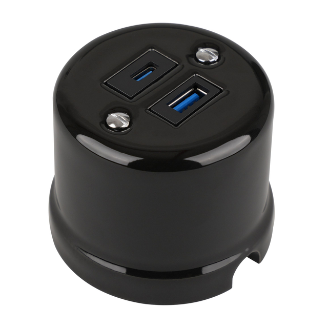  HOPE VINTAGE USB-A+USB-C 20W 5V-4A Montada de carga montada en la superficie