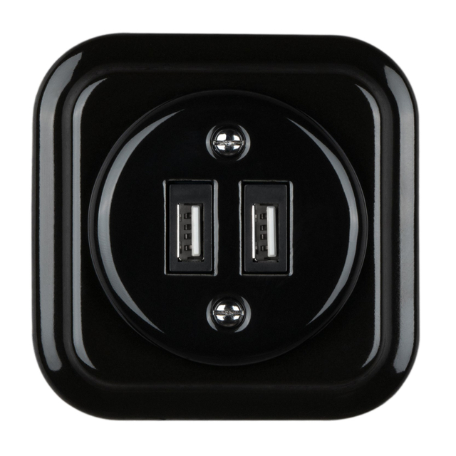 Square de porcelana 20W 5V-4A USB-A+USB-C Cobre de carga