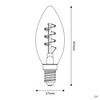 Bombilla LED Dorada Línea Carbono Espiral Curvada Filamento Vela C35 2,5W 136Lm E14 1800K Regulable