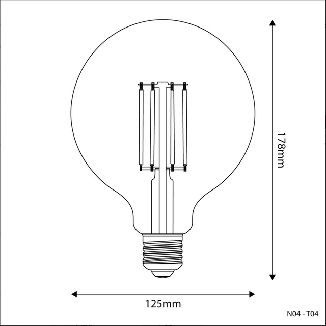 Bombilla LED G125 7W Globo Transparente 806Lm E27 2700K Regulable